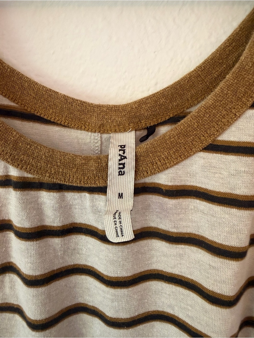 Prana Striped Cotton Slub Knit Tank Top in Olive Trim - Picture 3 of 4